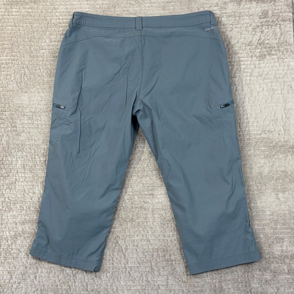 Eddie Bauer First Ascent Womens 16 Gray Blue Hiking Capri Cargo Pants Outdoor - Picture 8 of 10